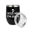 Kiss Me I'm Irish Stainless Wine Tumblers - Black - Double Sided - Alt View