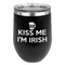 Kiss Me I'm Irish Stainless Wine Tumblers - Black - Double Sided - Front