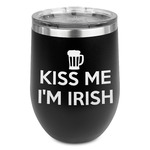 Kiss Me I'm Irish Stemless Wine Tumbler - 5 Color Choices - Stainless Steel  (Personalized)