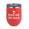 Kiss Me I'm Irish Stemless Stainless Steel Wine Tumbler - Coral - Double Sided