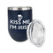 Kiss Me I'm Irish Stainless Wine Tumblers - Navy - Single Sided - Alt View