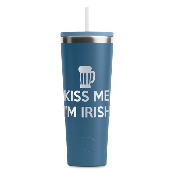 Custom Kiss Me I'm Irish RTIC Everyday Tumbler with Straw - 28oz