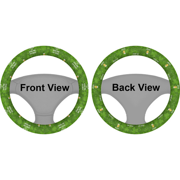 Kiss Me I'm Irish Steering Wheel Cover- Front and Back