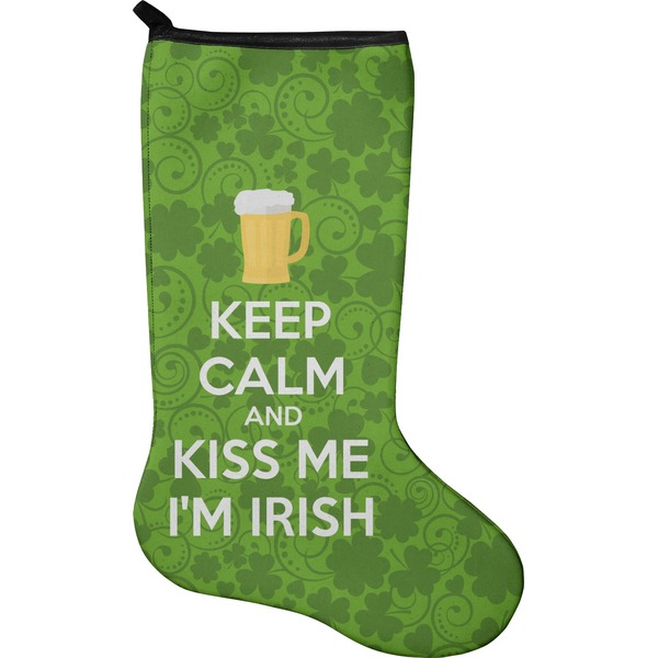 Custom Kiss Me I'm Irish Holiday Stocking - Single-Sided - Neoprene