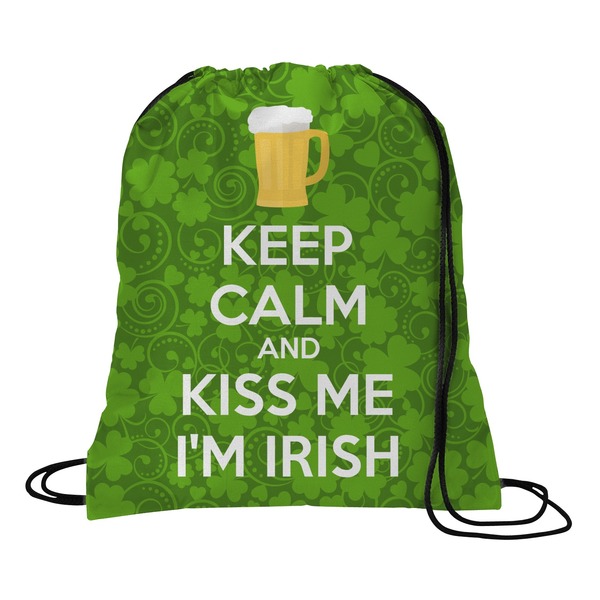 Custom Kiss Me I'm Irish Drawstring Backpack - Small (Personalized)