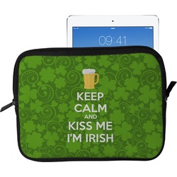 Kiss Me I'm Irish Tablet Case / Sleeve - Large (Personalized)