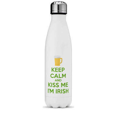 Kiss Me I'm Irish Water Bottle - 17 oz. - Stainless Steel - Full Color Printing