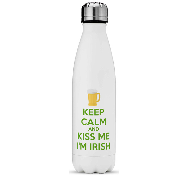 Custom Kiss Me I'm Irish Water Bottle - 17 oz. - Stainless Steel - Full Color Printing