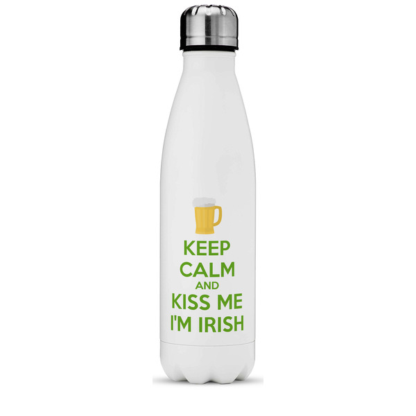 Custom Kiss Me I'm Irish Water Bottle - 17 oz. - Stainless Steel - Full Color Printing