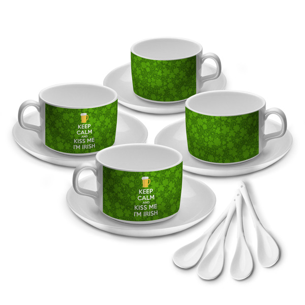 Custom Kiss Me I'm Irish Tea Cup - Set of 4 (Personalized)