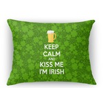 Kiss Me I'm Irish Rectangular Throw Pillow Case - 12"x18" (Personalized)