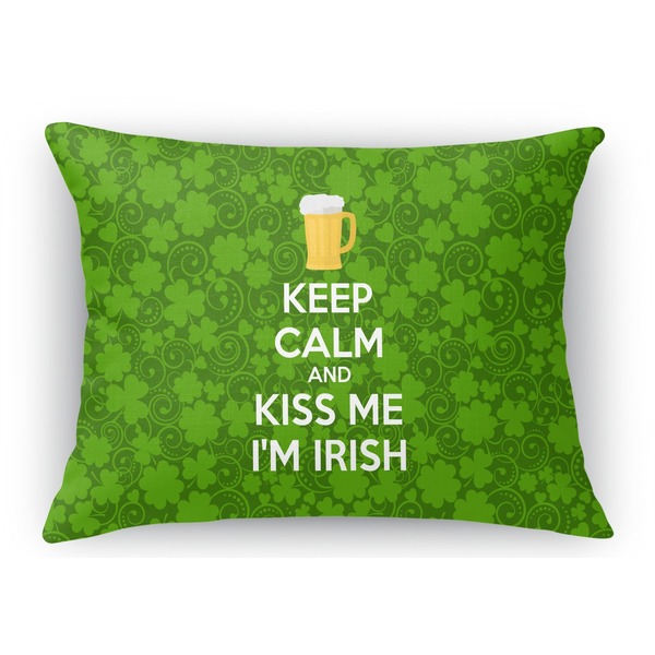Custom Kiss Me I'm Irish Rectangular Throw Pillow Case - 12"x18" (Personalized)