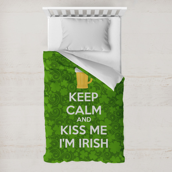 Custom Kiss Me I'm Irish Toddler Duvet Cover