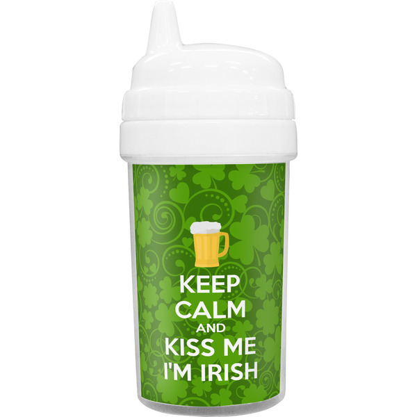 Custom Kiss Me I'm Irish Toddler Sippy Cup (Personalized)