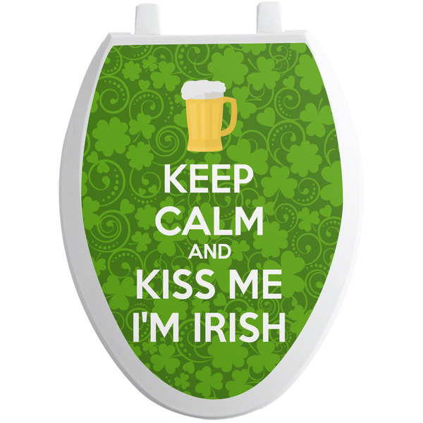 Custom Kiss Me I'm Irish Toilet Seat Decal - Elongated (Personalized)