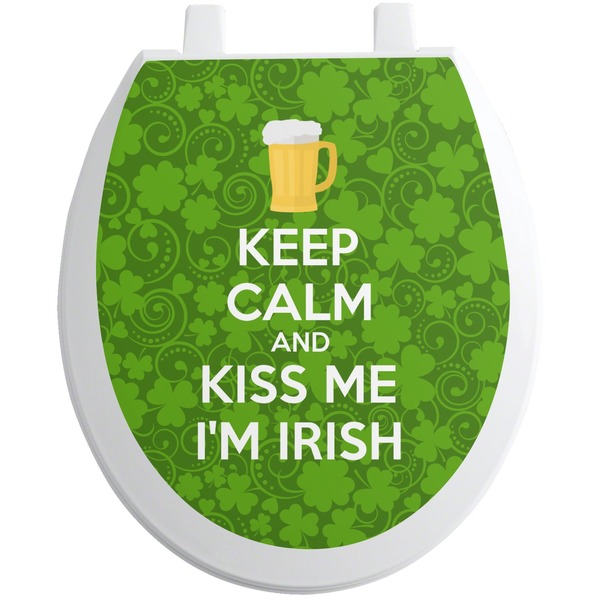 Custom Kiss Me I'm Irish Toilet Seat Decal - Round (Personalized)