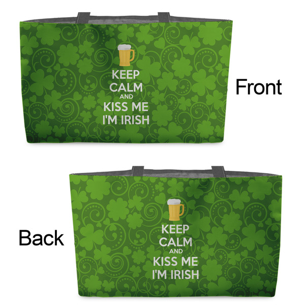 Kiss Me I'm Irish Tote w/Black Handles - Front & Back Views