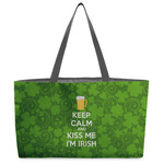 Kiss Me I'm Irish Beach Totes Bag - w/ Black Handles