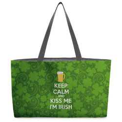 Kiss Me I'm Irish Beach Totes Bag - w/ Black Handles