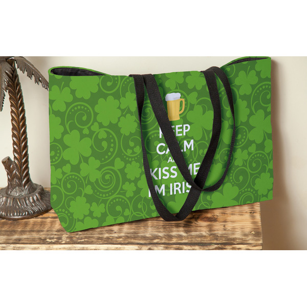 Kiss Me I'm Irish Tote w/Black Handles - Lifestyle View