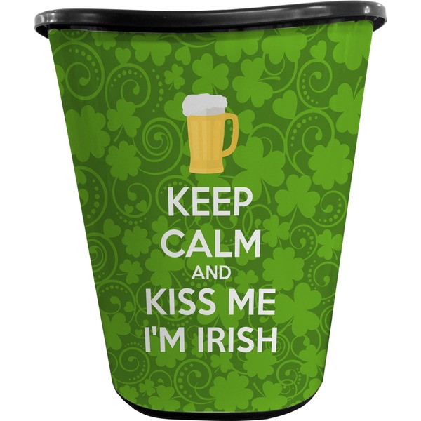 Kiss Me I'm Irish Trash Can Black