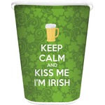 Kiss Me I'm Irish Waste Basket - Double Sided (White) (Personalized)