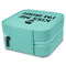 Kiss Me I'm Irish Travel Jewelry Boxes - Leather - Teal - View from Rear