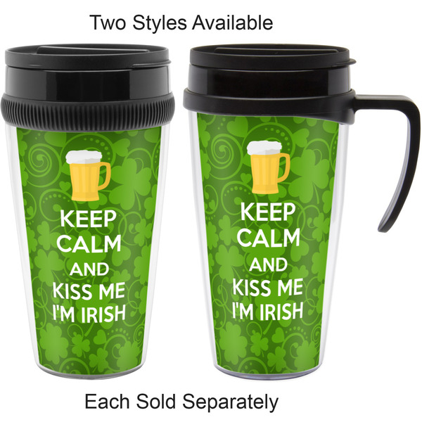 Kiss Me I'm Irish Travel Mugs - with & without Handle