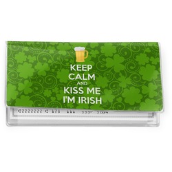 Kiss Me I'm Irish Vinyl Checkbook Cover (Personalized)