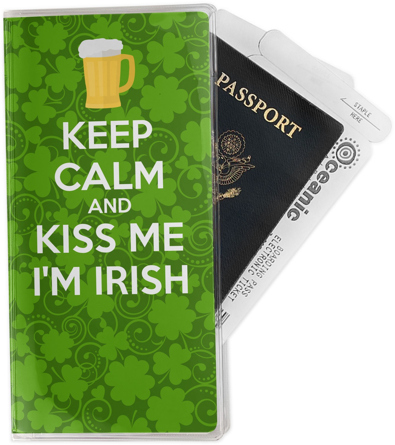 Custom Kiss Me I'm Irish Travel Document Holder YouCustomizeIt