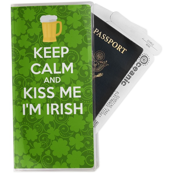 Custom Kiss Me I'm Irish Travel Document Holder