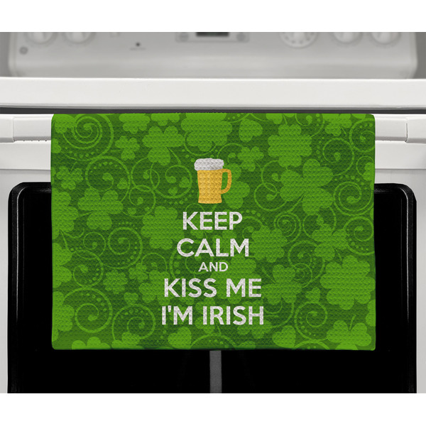 Kiss Me I'm Irish Waffle Weave Towel - Full Color Print - Lifestyle2 Image