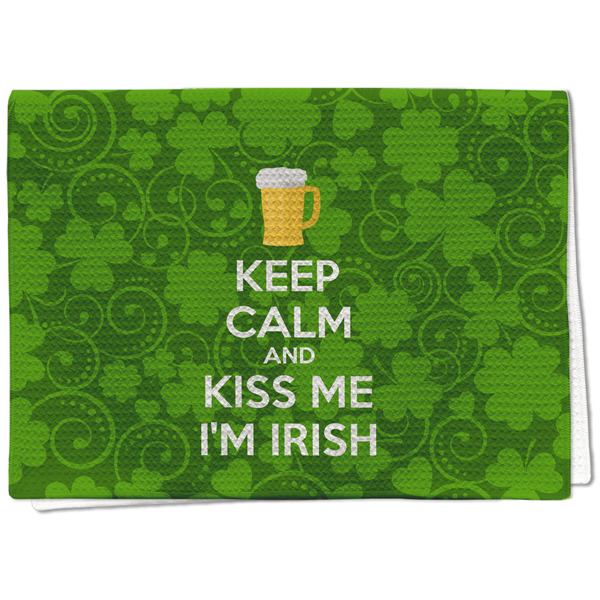 Custom Kiss Me I'm Irish Kitchen Towel - Waffle Weave