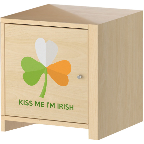 Kiss Me I'm Irish Wall Graphic on Wooden Cabinet