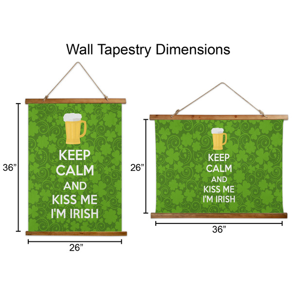 Kiss Me I'm Irish Wall Hanging Tapestries - Parent/Sizing