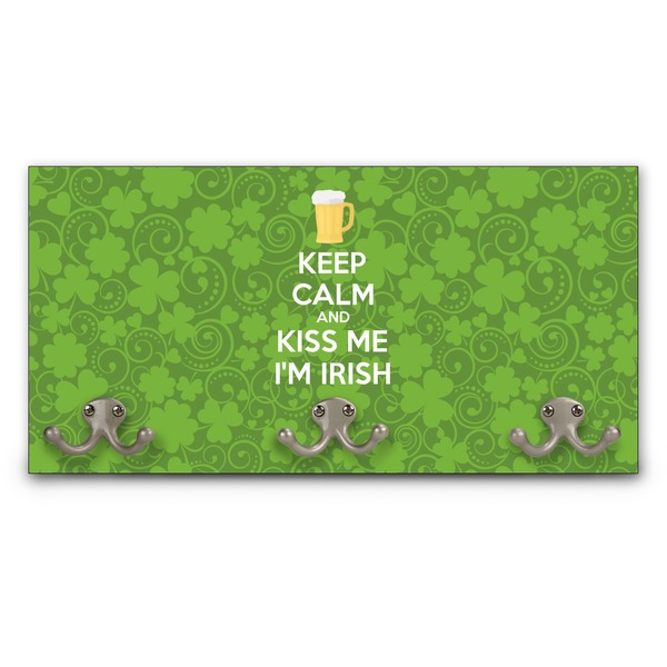 Custom Kiss Me I'm Irish Wall Mounted Coat Rack (Personalized)