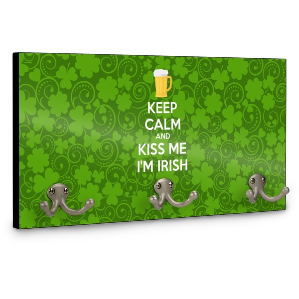 Kiss Me I'm Irish Wall Mounted Coat Hanger - Side View