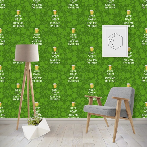 Custom Kiss Me I'm Irish Wallpaper & Surface Covering