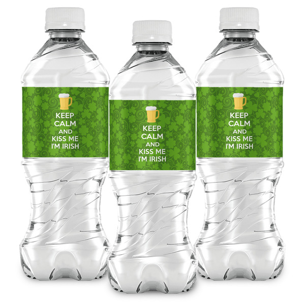 Kiss Me I'm Irish Water Bottle Labels - Front View