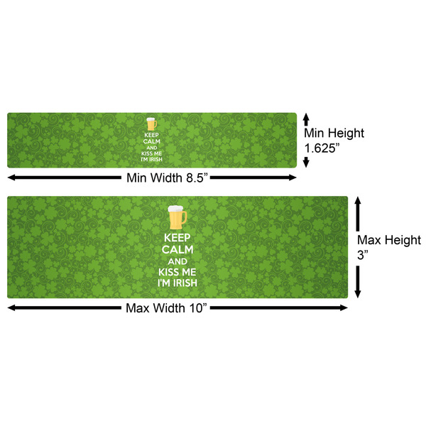 Kiss Me I'm Irish Water Bottle Labels w/ Dimensions