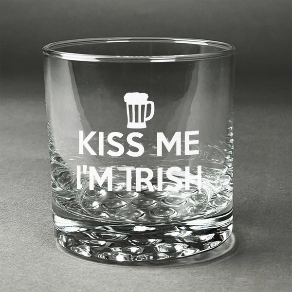 Custom Kiss Me I'm Irish Whiskey Glass - Engraved