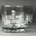 Kiss Me I'm Irish Whiskey Glasses (Set of 4) (Personalized)