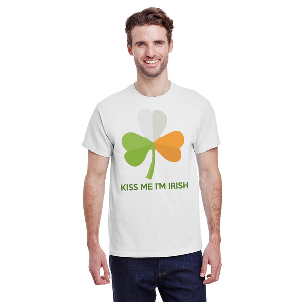 Custom Kiss Me I'm Irish T-Shirt - White - Large