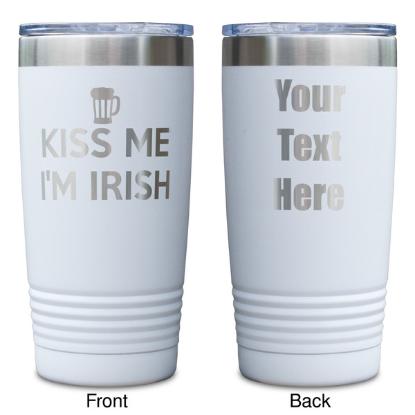Kiss Me I'm Irish White Polar Camel Tumbler - 20oz - Double Sided - Approval