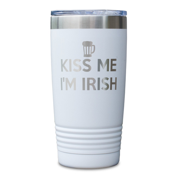 Kiss Me I'm Irish White Polar Camel Tumbler - 20oz - Single Sided - Approval