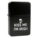 Kiss Me I'm Irish Windproof Lighter - Black - Single Sided