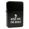 Kiss Me I'm Irish Windproof Lighters - Black - Front/Main