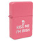 Kiss Me I'm Irish Windproof Lighters - Pink - Front/Main