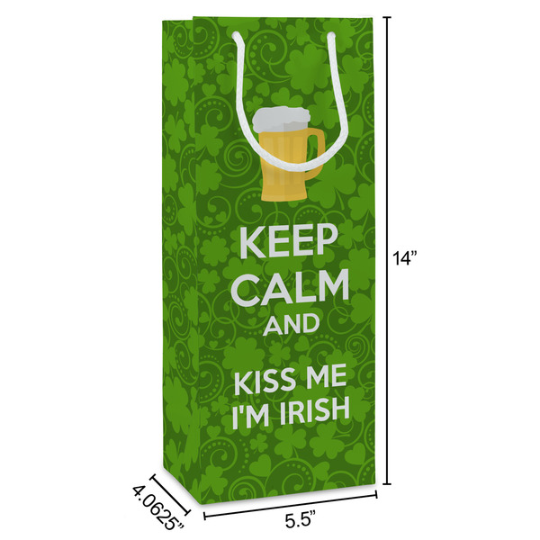 Kiss Me I'm Irish Wine Gift Bag - Dimensions