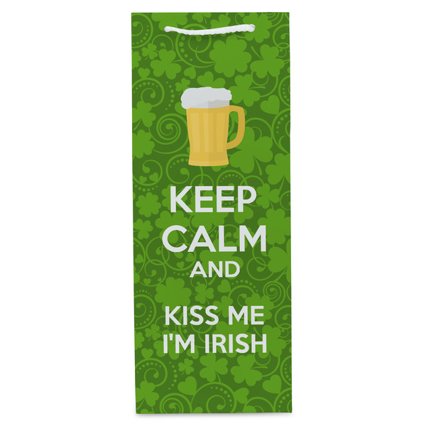 Kiss Me I'm Irish Wine Gift Bag - Matte - Front